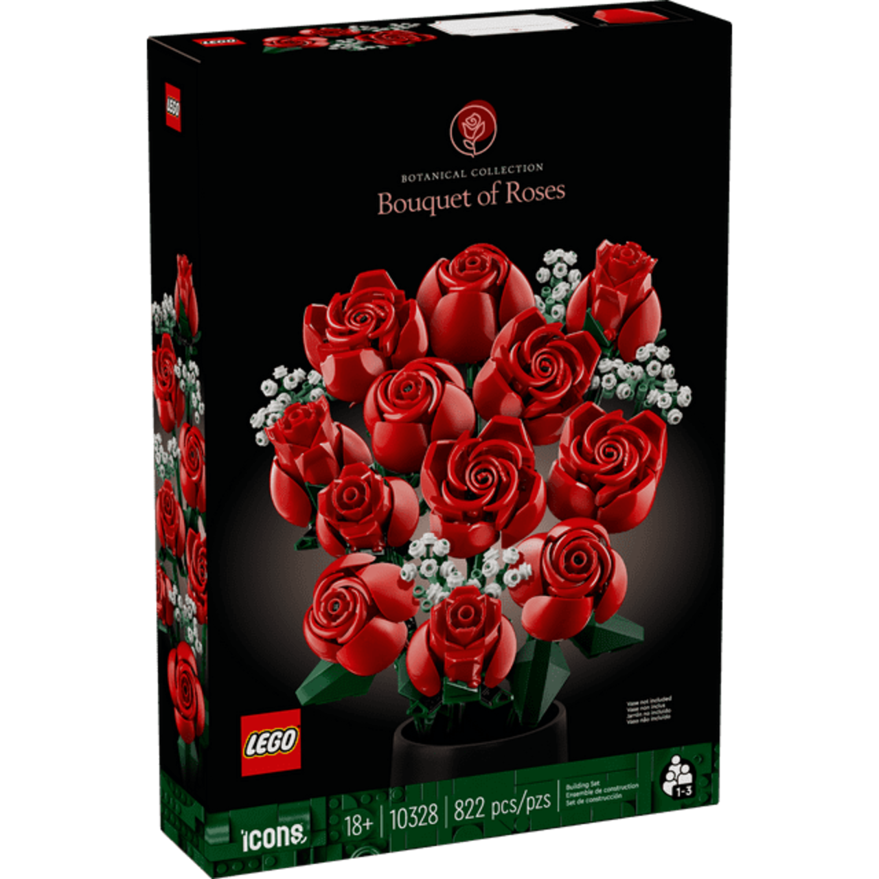LEGO Icons Bouquet of Roses, Artificial Flowers for Home or Mother's Day Décor, Gift for Her, Him, Anniversary or Any Special Day, Unique Build and Display Model from the Botanical Collection, 10328